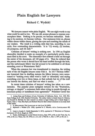 Plain English For Lawyers