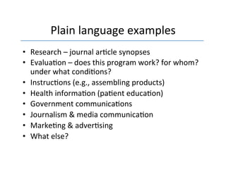 Plain Language Writing for Maximum Impact | PDF