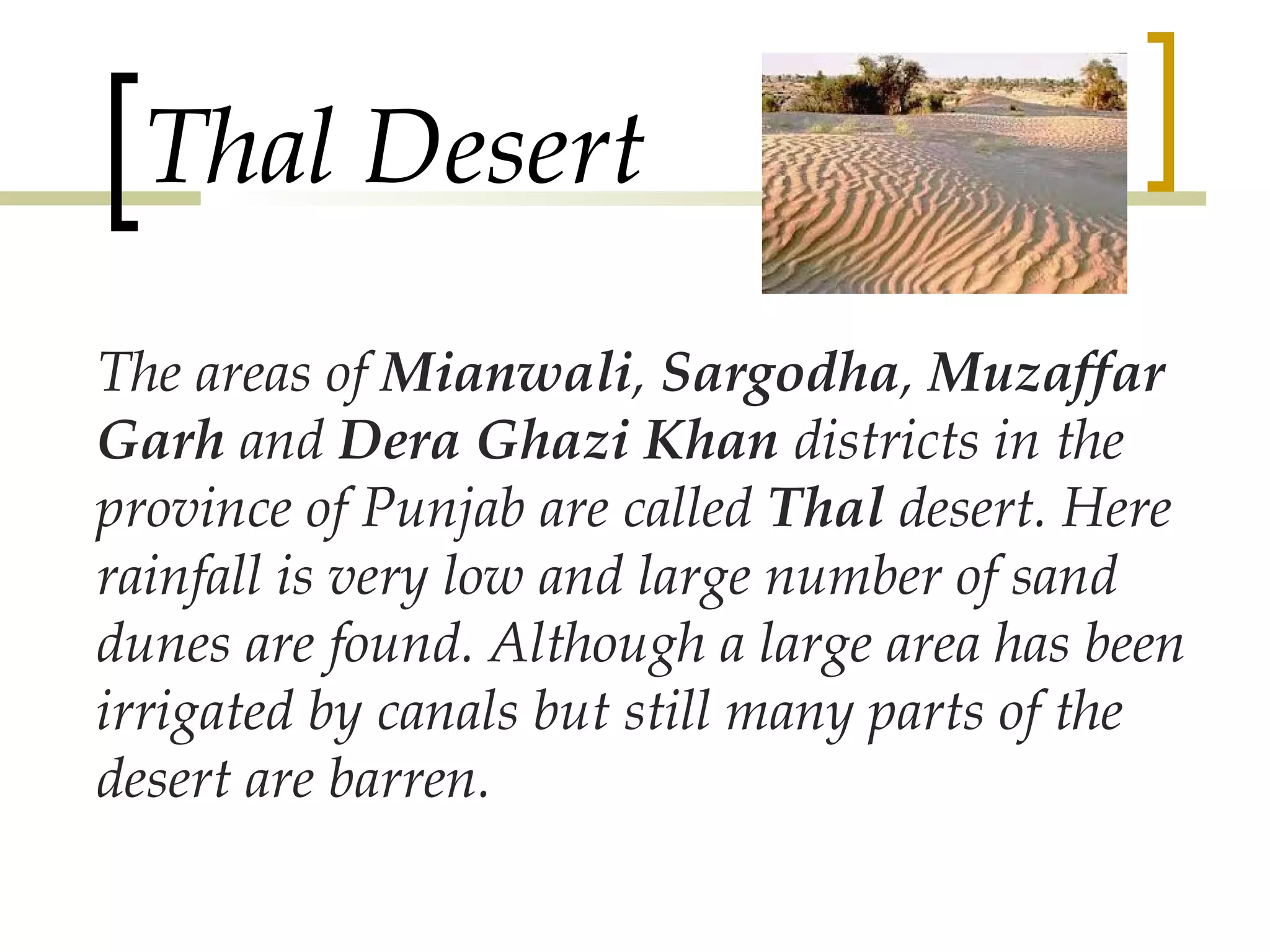 Plains, plateaus and deserts in pakistan | PPT