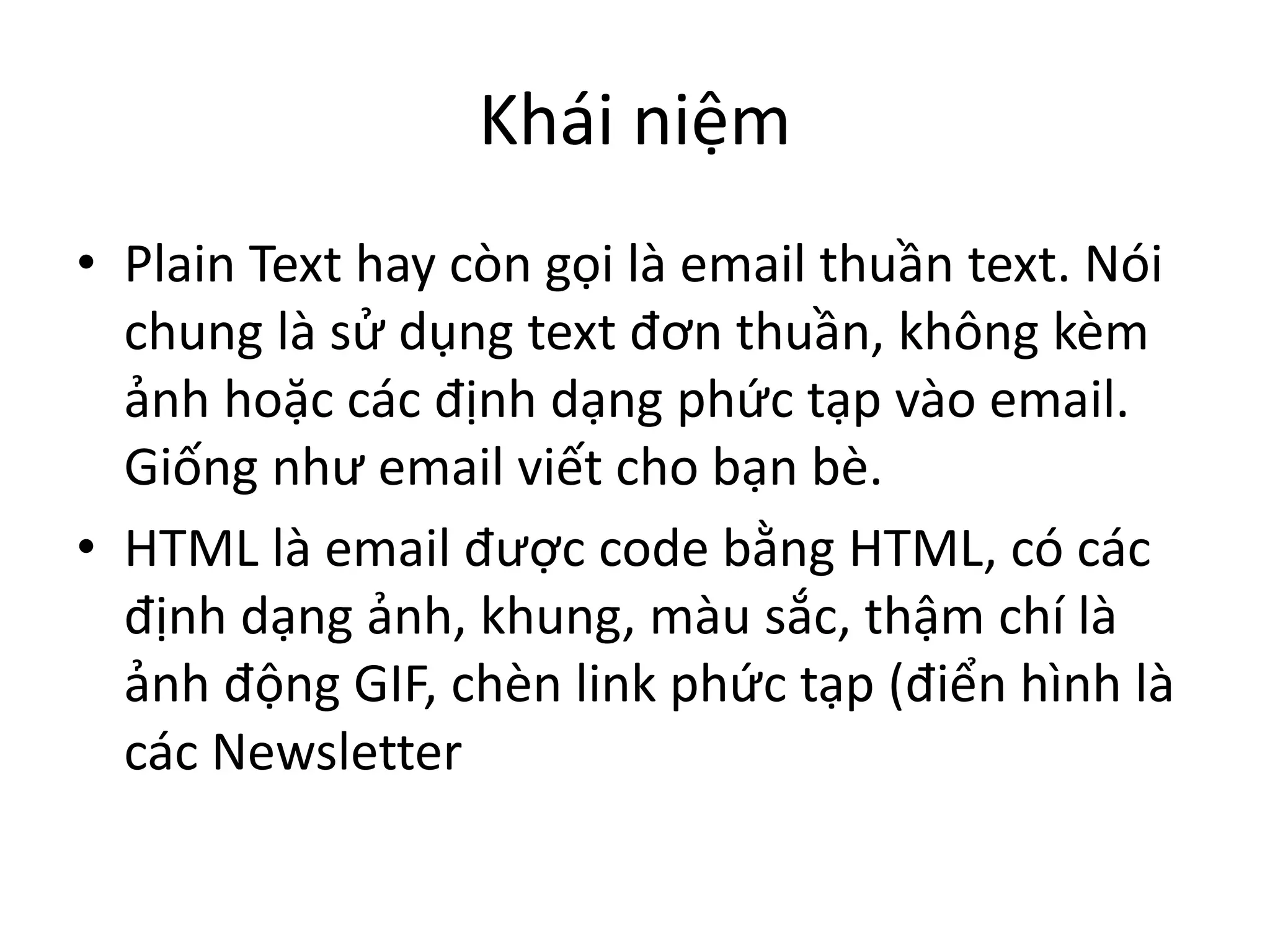 Plain text or html email | PPT