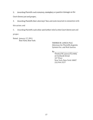 Subin Associates New York Defendants - Plaintiff Declaration