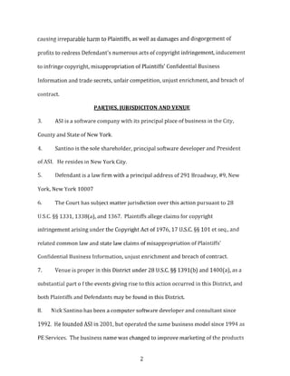 Subin Associates New York Defendants - Plaintiff Declaration