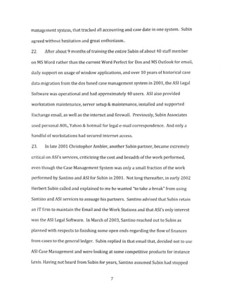 Subin Associates New York Defendants - Plaintiff Declaration