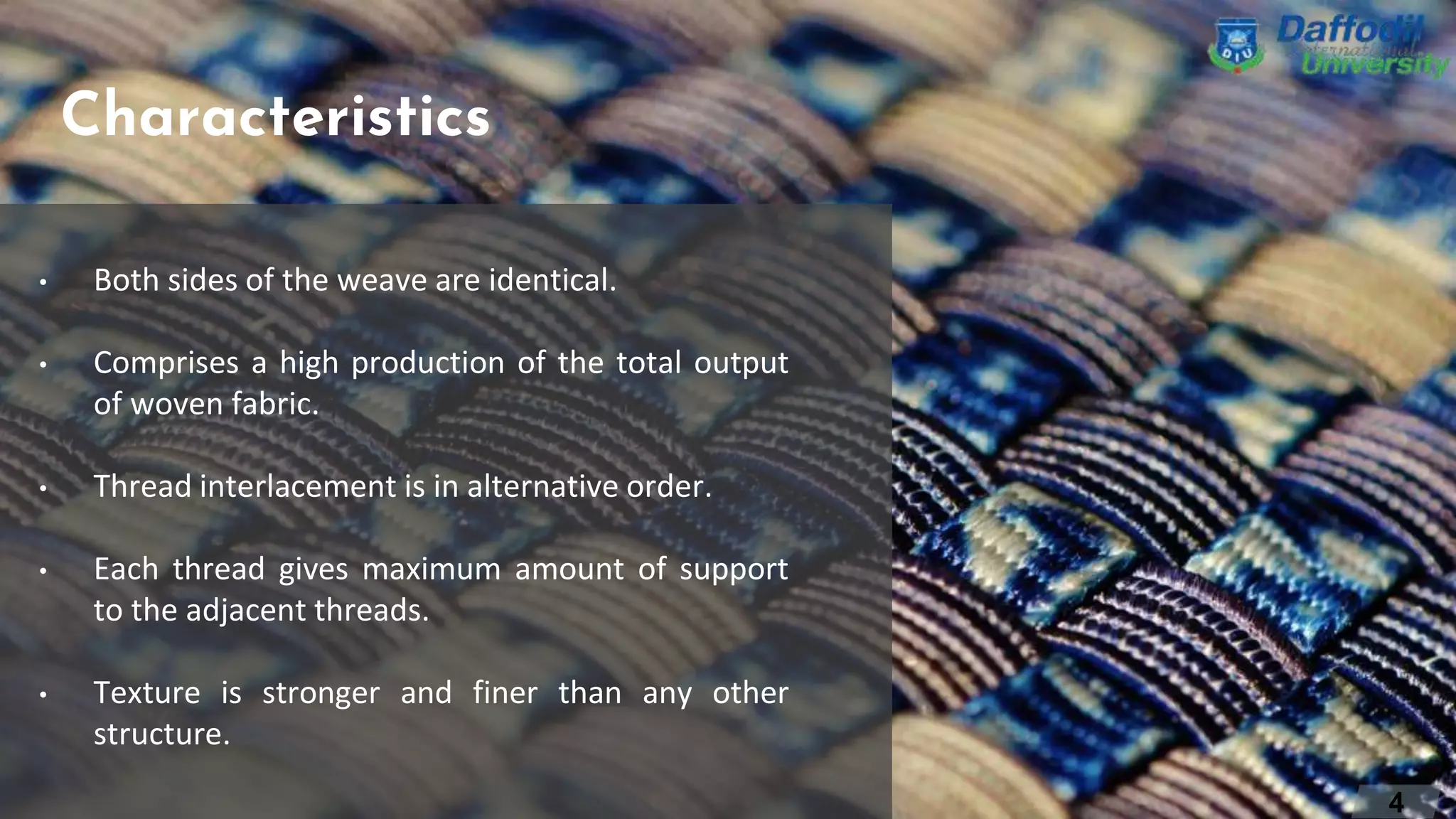Weave Interlacements In Javascript Plain weave and its applications | PPTX