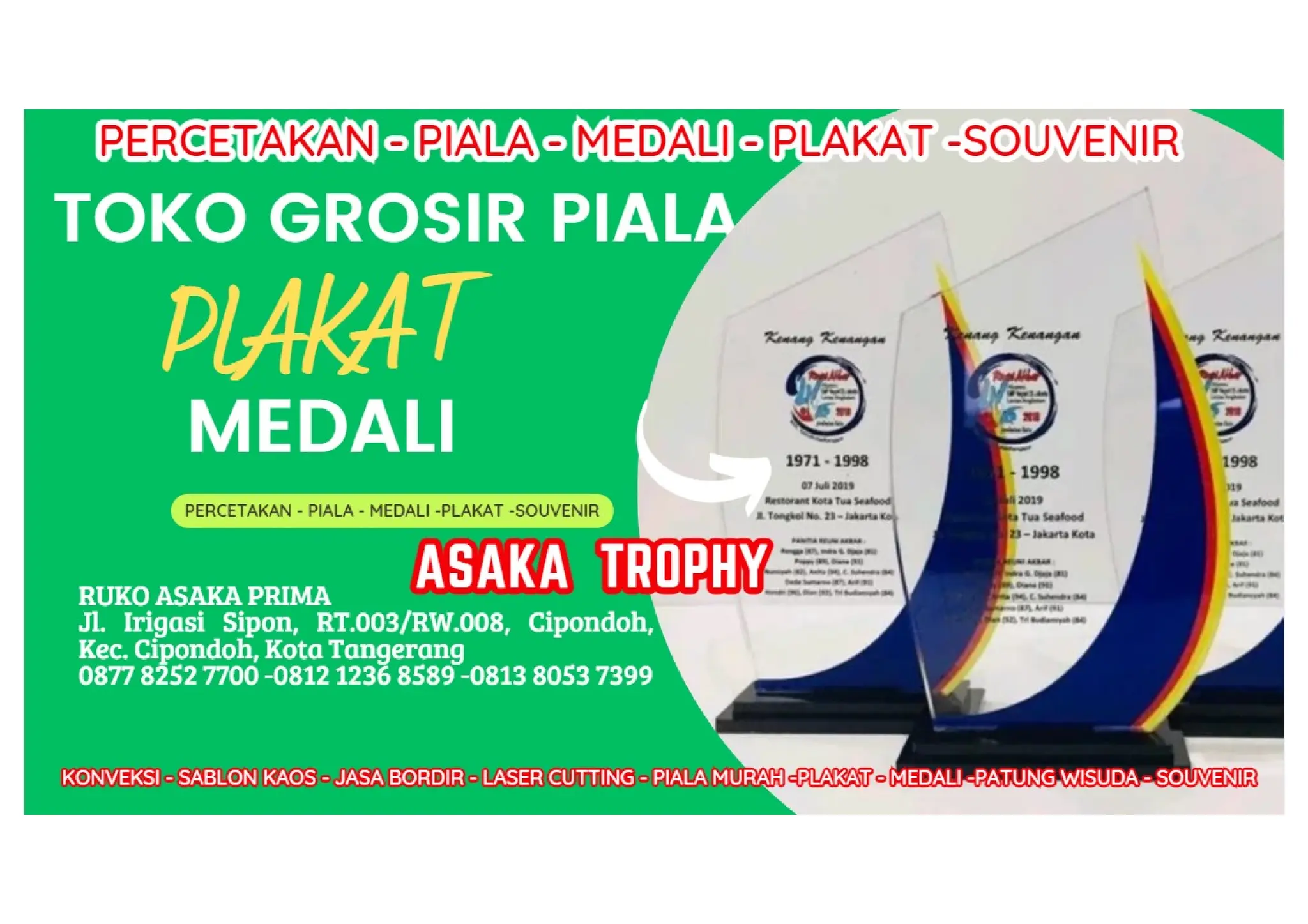 PRODUSEN PLAKAT AKRILIK CUSTOM ASAKA TROPHY