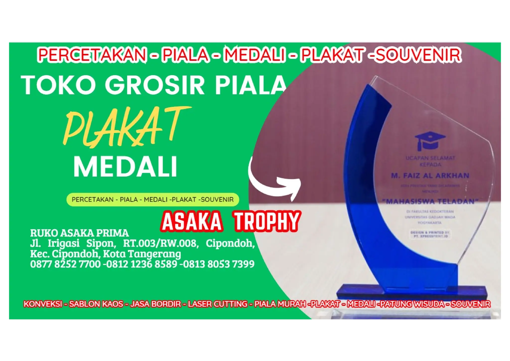 PRODUSEN PLAKAT AKRILIK CUSTOM ASAKA TROPHY
