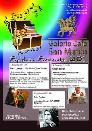 Spielplan San Marco Kulturkistl September