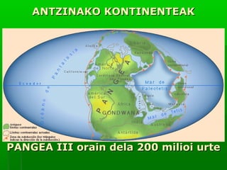 ANTZINAKO KONTINENTEAK

PANGEA III orain dela 200 milioi urte

 