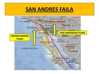 SAN ANDRES FAILA

IPAR AMERIKAKO PLAKA
OZEANO BAREKO
PLAKA

 