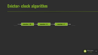 Evictor: clock algorithm
52
counter = 10 counter = 5 counter = 1
 