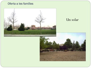 Oferta a les famílies
Un solar
 