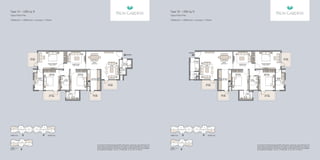 Type 1A - 1,900 sq. ft.

Type 1B - 1,900 sq. ft.

Typical Floor Plan

Typical Floor Plan

3 Bedroom + 3 Bathroom + Lounge + S. Room

3 Bedroom + 3 Bathroom + Lounge + S. Room

ENTRANCE
ENTRANCE
BALCONY
9’4” WIDE
MASTER BEDROOM
17’6” x 11’0”

LOUNGE/STUDY
11’6” x 11’0”

DINING
10’0” x 11’0”
LIVING
11’0” x 17’0”

BALCONY
9’4” WIDE

S.ROOM
5’6” x 7’6”

S.ROOM
7’3” x 5’0”

DINING
10’0” x 11’0”
LIVING
11’0” x 17’0”

MASTER BEDROOM
17’6” x 11’0”

LOUNGE/STUDY
11’6” x 11’0”

TOILET
3’9” x 3’9”

MASTER
TOILET
5’6” x 12’0”

TOILET
3’9” x 3’9”

BEDROOM
10’3” x 12’6”

BEDROOM
10’0” x 12’6”
TOILET
5’6” x 8’0”

BEDROOM
10’3” x 12’6”
KITCHEN
8’0” x 12’6”

KITCHEN
8’0” x 12’6”

3

4
1

6

2

TOWER 6 & 9

4

3
2
TOWER 1-4, 7
& 10-12

4

3

BALCONY
7’0” WIDE

BALCONY
7’0” WIDE

1

1

5

3

6

4

2

TOWER 5 & 8

2

5

TOILET
7’10” x 5’6”

TOWER 6 & 9

5
6

2
TOWER 1-4, 7
& 10-12

5
1

6

2

4

3
1

TOILET
7’10” x 5’6”

BALCONY
10’9” WIDE

5
6
TOWER 5 & 8

4

3
In the interest of maintaining high standards, all floor plans, layout plans, areas, dimensions and
specifications mentioned are indicative and are subject to change as decided by the company or
by any competent authority. Soft furnishing, cupboards, kitchen cabinets, furniture and gadgets
are not part of the offering. 1 sq. mtr. = 1.196 sq. yds. & 1 sq. mtr. = 10.76 sq. ft.

MASTER
TOILET
5’6” x 12’0”

TOILET
5’6” x 8’0”

BALCONY
9’4” WIDE

BALCONY
9’4” WIDE

BALCONY
10’9” WIDE

BEDROOM
10’0” x 12’6”

1

5
6

In the interest of maintaining high standards, all floor plans, layout plans, areas, dimensions and
specifications mentioned are indicative and are subject to change as decided by the company or
by any competent authority. Soft furnishing, cupboards, kitchen cabinets, furniture and gadgets
are not part of the offering. 1 sq. mtr. = 1.196 sq. yds. & 1 sq. mtr. = 10.76 sq. ft.

 