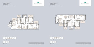 Type 1C - 1,850 sq. ft.

Type 1D - 1,850 sq. ft.

Typical Floor Plan

Typical Floor Plan

3 Bedroom + 3 Bathroom + Lounge + S. Room

3 Bedroom + 3 Bathroom + Lounge + S. Room

BALCONY
7’0” WIDE

TOILET
7’10”
x 5’3”

TOILET
5’6” x 8’0”
BALCONY
9’4” WIDE

MASTER TOILET
5’0”x 11’0”

ENTRANCE

BALCONY
10’9” WIDE

DINING
10’0” x 11’0”

S.ROOM
5’6” x 7’6”

KITCHEN
7’0”
x 12’6”

BEDROOM
10’0” x 12’6”

BEDROOM
10’0” x 12’6”

BEDROOM
10’0” x 12’6”

BALCONY
9’10” WIDE

LIVING
11’0” x 17’0”

LOUNGE/STUDY
11’6” x 11’0”
DINING
10’0” x 11’0”

ENTRANCE

3

4
1

6

2

TOWER 6 & 9

4

3

TOWER 1-4, 7
& 10-12

4

3

1

1

BALCONY
9’10” WIDE

TOILET
5’6” x 8’0”

BALCONY
7’0” WIDE

5

3

6

4

2

TOWER 5 & 8

2

2

BALCONY
9’4” WIDE

MASTER BEDROOM
18’6” x 11’0”

MASTER TOILET
5’0”x 11’0”

5

BEDROOM
10’0” x 12’6”

KITCHEN
7’0”
x 12’6”

TOILET
3’9” x 3’9”
S.ROOM
7’3” x 5’0”

MASTER BEDROOM
18’6” x 11’0”

LOUNGE/STUDY
11’6” x 11’0”

LIVING
11’0” x 17’0”

TOWER 6 & 9

5

2

1

In the interest of maintaining high standards, all floor plans, layout plans, areas, dimensions and
specifications mentioned are indicative and are subject to change as decided by the company or
by any competent authority. Soft furnishing, cupboards, kitchen cabinets, furniture and gadgets
are not part of the offering. 1 sq. mtr. = 1.196 sq. yds. & 1 sq. mtr. = 10.76 sq. ft.

TOWER 1-4, 7
& 10-12

6

2

4

3
1

BALCONY
10’9” WIDE

5
6
TOWER 5 & 8

4

3

6

5

TOILET
7’10”
x 5’3”

1

5
6

In the interest of maintaining high standards, all floor plans, layout plans, areas, dimensions and
specifications mentioned are indicative and are subject to change as decided by the company or
by any competent authority. Soft furnishing, cupboards, kitchen cabinets, furniture and gadgets
are not part of the offering. 1 sq. mtr. = 1.196 sq. yds. & 1 sq. mtr. = 10.76 sq. ft.

 