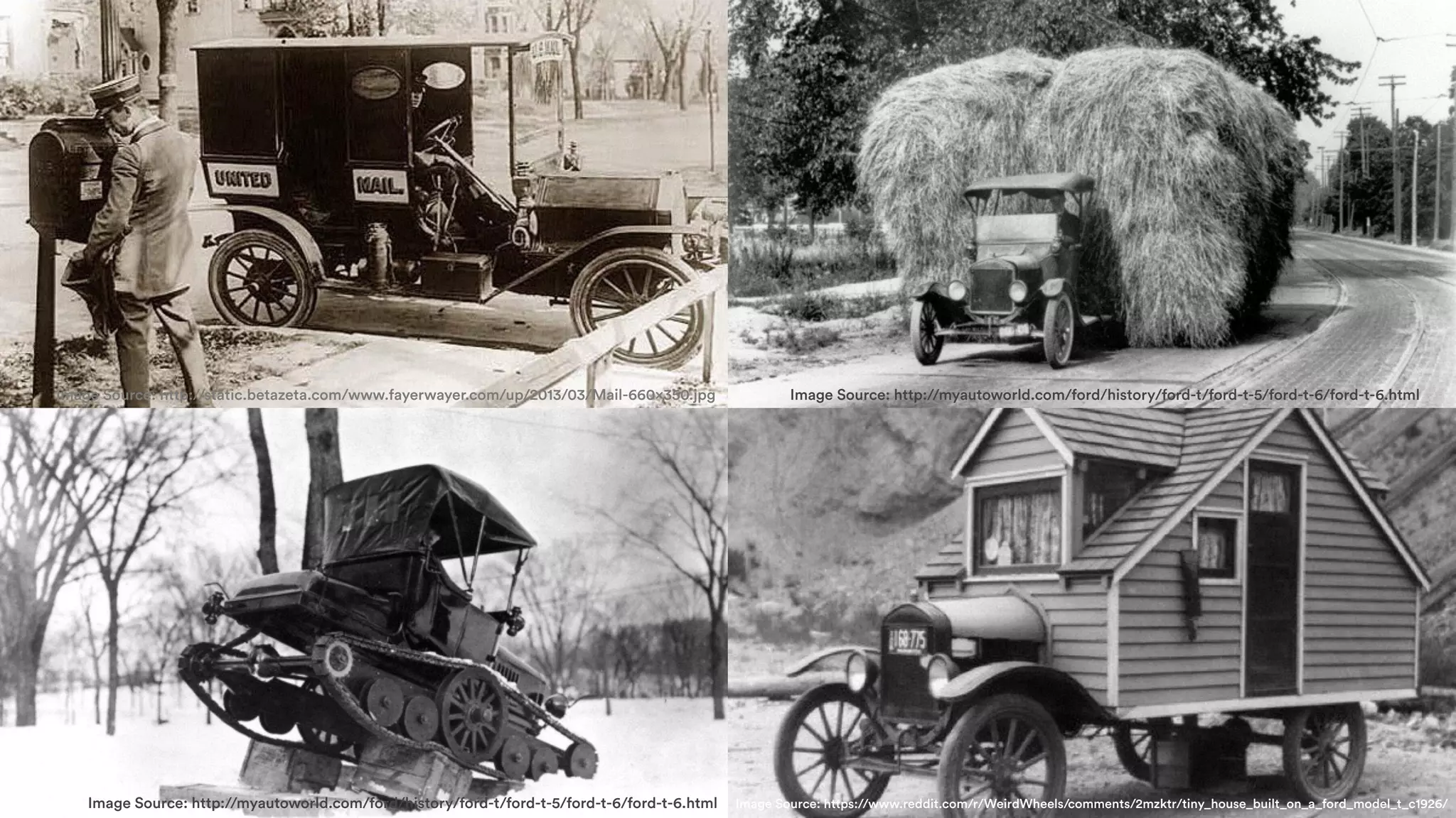 Image Source: http://static.betazeta.com/www.fayerwayer.com/up/2013/03/Mail-660×350.jpg Image Source: http://myautoworld.com/ford/history/ford-t/ford-t-5/ford-t-6/ford-t-6.html
Image Source: http://myautoworld.com/ford/history/ford-t/ford-t-5/ford-t-6/ford-t-6.html Image Source: https://www.reddit.com/r/WeirdWheels/comments/2mzktr/tiny_house_built_on_a_ford_model_t_c1926/
 