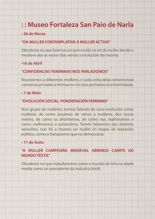 Plan de museos, xénero, arte, educación e igualdade da Rede Museística Provincial de Lugo