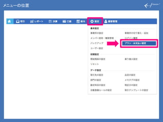 メニューの位置
 