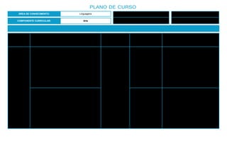 ANO DE ESCOLARIDADE
6º Ano - Ensino Fundamental
ANO LETIVO
2023
PLANO DE CURSO
Linguagens
ÁREA DE CONHECIMENTO:
COMPONENTE CURRICULAR: Arte
2º BIMESTRE:
UNIDADE
TEMÁTICA
Dança
HABILIDADE
(EF69AR13P6) Investigar e nomear brincadeiras, jogos, danças coletivas
e outras práticas de dança de diferentes matrizes estéticas e culturais,
partindo da cultura local, como referência para a criação e a composição
de danças autorais, individualmente e em grupo.
(EF69AR14P6) Experimentar diferentes elementos (figurino, iluminação,
cenário, trilha sonora etc.) e espaços (convencionais e não convencionais)
para composição cênica e apresentação coreográfica.
OBJETOS DO
CONHECIMENTO
- Processos de criação.
CONTEÚDOS
RELACIONADOS
- Composição de uma
coreografia autoral, de maneira
individual ou em grupos através
de brincadeiras, jogos, danças,
coletivas e outras práticas de
dança de diferentes matrizes
estéticas e culturais.
- Composição cênica e
apresentação coreográfica:
direção, iluminação, figurino,
cenário, trilha sonora.
ORIENTAÇÕES
PEDAGÓGICAS
Entender a dança como manifestação artística e cultural,
apresentar brincadeiras e danças folclóricas do nosso país
incluindo as indígenas e africanas.
O estudante deverá conhecer espaços possíveis para uma
apresentação de dança. Entendê-la como linguagem que
pode se expressar corporalmente e visualmente
apropriando-se dos conceitos de luz, cenário, musica e
figurino. Experimentar, de forma crítica uma performance
artística de modo coletivo.
 