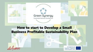 How to start to Develop a Small
Business Profitable Sustainability Plan
 