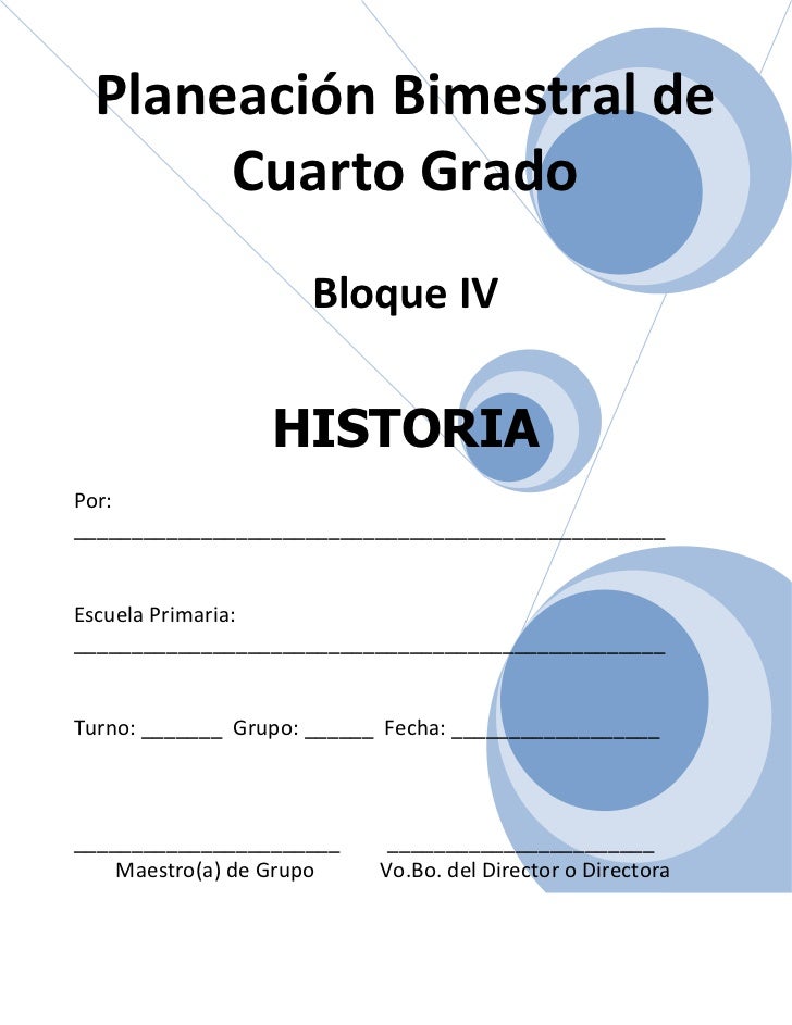 Plan 4to grado bloque iv - historia Plan 4to grado bloque iv - historia