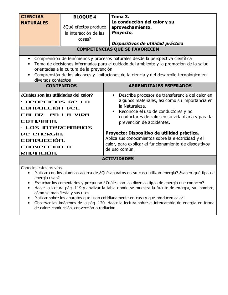 Plan 5to grado bloque iv ciencias naturales