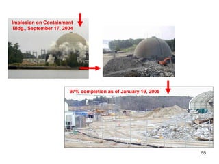 Implosion on Containment Bldg., September 17, 2004 97% completion as of January 19, 2005 