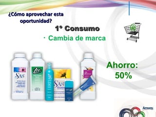 ¿Cómo aprovechar esta oportunidad? Cambia de marca Ahorro:  50% 1º Consumo 