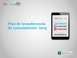 Plan de transferencia
de conocimiento 2013
 
