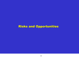 77
Risks and Opportunities
 