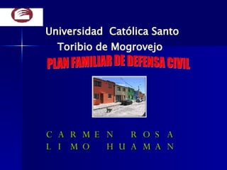 CARMEN ROSA LIMO HUAMAN Universidad  Católica Santo Toribio de Mogrovejo PLAN FAMILIAR DE DEFENSA CIVIL 
