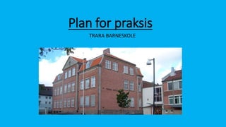 Plan for praksis
TRARA BARNESKOLE
 