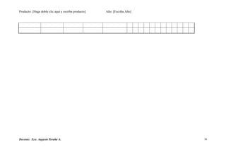 Producto: [Haga doble clic aquí y escriba producto] Año: [Escriba Año]
Docente: Eco. Augusto Peralta A. 30
 