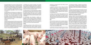22 MINISTERIO DE AGRICULTURA Y RIEGO PLAN NACIONAL DE DESARROLLO GANADERO 2017-2027 23
El principal problema en la crianza es la falta de provisión
constante de forraje. En Sierra se ha demostrado que el
área de pastos cultivados define el tamaño de la granja.
En Costa, los costos del forraje determinan la viabilidad de
la crianza; sin embargo, su factibilidad podría estar en el
sistema de alimentación integral (suministro de vitamina
C en el alimento balanceado), el cual se ha venido
investigando.
Las enfermedades más frecuentes en esta especie son la
salmonelosis, neumonías producidas por Bordetella sp.
y/o Pasteurella sp., y en la sierra la linfoadenitis, siendo
la primera la más importante debido a las pérdidas
que genera. Existe aún desconocimiento de otras
enfermedades que puedan afectar a los cuyes. No existen
programas de prevención y control de enfermedades de
cuyes promovidos por el Estado.
CAPRINOS
LaproduccióndecarnecaprinaenelPerúalcanzóenel2014
untotalde15,400toneladas,apartirdeunapoblaciónde2
millonesdecabezas,ubicadasfundamentalmenteenCosta
(Piura, Lambayeque, Lima e Ica) y en menor proporción
en la Sierra (Huancavelica, Ayacucho, entre otras). El 99%
de la población es considerado ganado criollo. El peso de
carcasa es de 12.6 kg/animal. La producción de leche se
calcula en 79 kg/animal/año (FAOSTAT, 2017).
La dificultad para el ingreso de genética más avanzada
para el contexto productivo semi intensivo o extensivo,
ha generado que la calidad genética de los animales sea
muy baja, lo que se ha sumado al poco conocimiento de
selección del productor. No existen en el país experiencias
exitosas en el uso de inseminación artificial.
Los caprinos basan sus recursos alimenticios en praderas
naturales (lomas costeras y valles interandinos), rastrojos
de cosechas (Costa central) y en el uso de recursos
forrajeros del bosque seco (Costa norte). La reducida
disponibilidad de forraje en las épocas secas ocasiona baja
condición y elevada incidencia de enfermedades, abortos
y mortalidad.
Las enfermedades más frecuentes en caprinos son
neumonías, diarreas, abortos enzoóticos, toxoplasmosis,
hidatidosis y sarna. La brucelosis caprina es importante
por ser de tipo zoonótica. SENASA ha tenido un avance
importante en la erradicación de la brucelosis caprina; sin
embargo, aún existen zonas como el sur de Ancash y el
norte de Lima en las que la enfermedad prevalece.
CERDOS
La población de cerdos en el Perú al 2015 fue de 3.23
millones (MINAGRI, 2017); siendo las regiones con mayor
población Lima (14.3%), Huánuco (12.4%) y Cajamarca
(9.4%). Para el último decenio, las regiones con mayor tasa
promedio de crecimiento fueron Piura (5.9%) y Ancash
(5.7%) (MINAGRI, 2017).
La producción nacional de cerdos al 2016 fue 142,925
toneladas, la cual creció a una tasa promedio anual de
3.3%, en el último decenio. Las regiones más productoras
son Lima (43.9%), La Libertad (10.9%) y Arequipa (7.0%);
las regiones con las mayores tasas anuales de incremento,
en los últimos 10 años, son Cajamarca (4.3%) y Huánuco
(4.3%) (MINAGRI, 2017).
El consumo anual de carne de cerdo nacional es 4.5 kg/
persona/año. Para el año 2016 la importación de carne de
cerdo ha sido de 1,788 toneladas. En el 2018, se espera
lograr tener lotes de carne porcina exportables a través de
la declaratoria de zona libre de peste porcina clásica (PPC)
(Agrodata, 2017).
AVES
Con un crecimiento anual de 2.5%, en los últimos 10 años, la
población de aves al 2015 fue de 151.40 millones (MINAGRI,
2017). Las regiones con mayor población son Lima (37.6%),
La Libertad (16.1%) y Arequipa (11.9%), siendo las regiones
con mayor tasa de crecimiento Ucayali (3.9%), San Martín
(2.8%) y Loreto (2.5%) (MINAGRI, 2017).
La producción nacional de carne de pollo creció a una tasa
anual de 6.6% en los últimos 10 años, llegando en el 2016
a 1.8 millones de toneladas. Las regiones más productoras
son Lima (50.9%), La Libertad (19.2%) y Arequipa (9.7%);
mostrando las mayores tasas anuales de crecimiento, en el
último decenio, Piura (2.1%) y San Martín (2.5%) (MINAGRI,
2017).
El consumo anual nacional de carne de pollo es 45.4 kg/
persona/año, habiendo mostrado un incremento anual de
5.4% en el último decenio (MINAGRI, 2017). Para el último
año, las importaciones de carne han sido de USD$ 4,975 y
las exportaciones USD$ 214,796 (SENASA, 2017).
Infraestructura, tecnología y servicios
Respecto a la infraestructura productiva ganadera, no existe
información sobre el número de productores ganaderos
que cuentan con infraestructura adecuada para la crianza
de animales. Existe evidencia que la infraestructura es
insuficiente e inadecuada para el manejo productivo del
ganado, lo que atenta contra el bienestar animal. Por otro
lado, la falta de equipamiento mínimo es uno de los factores
que incide en la calidad de los productos obtenidos. El
acceso a servicios básicos (agua y energía) constituyen
limitaciones importantes para la tecnificación productiva.
Aún no se aprovecha óptimamente en el país la tecnología
disponible en el mundo, lo que limita la innovación en
los procesos productivos. Sigue siendo una limitante, el
acceso de los productores ganaderos a las tecnologías; así
 