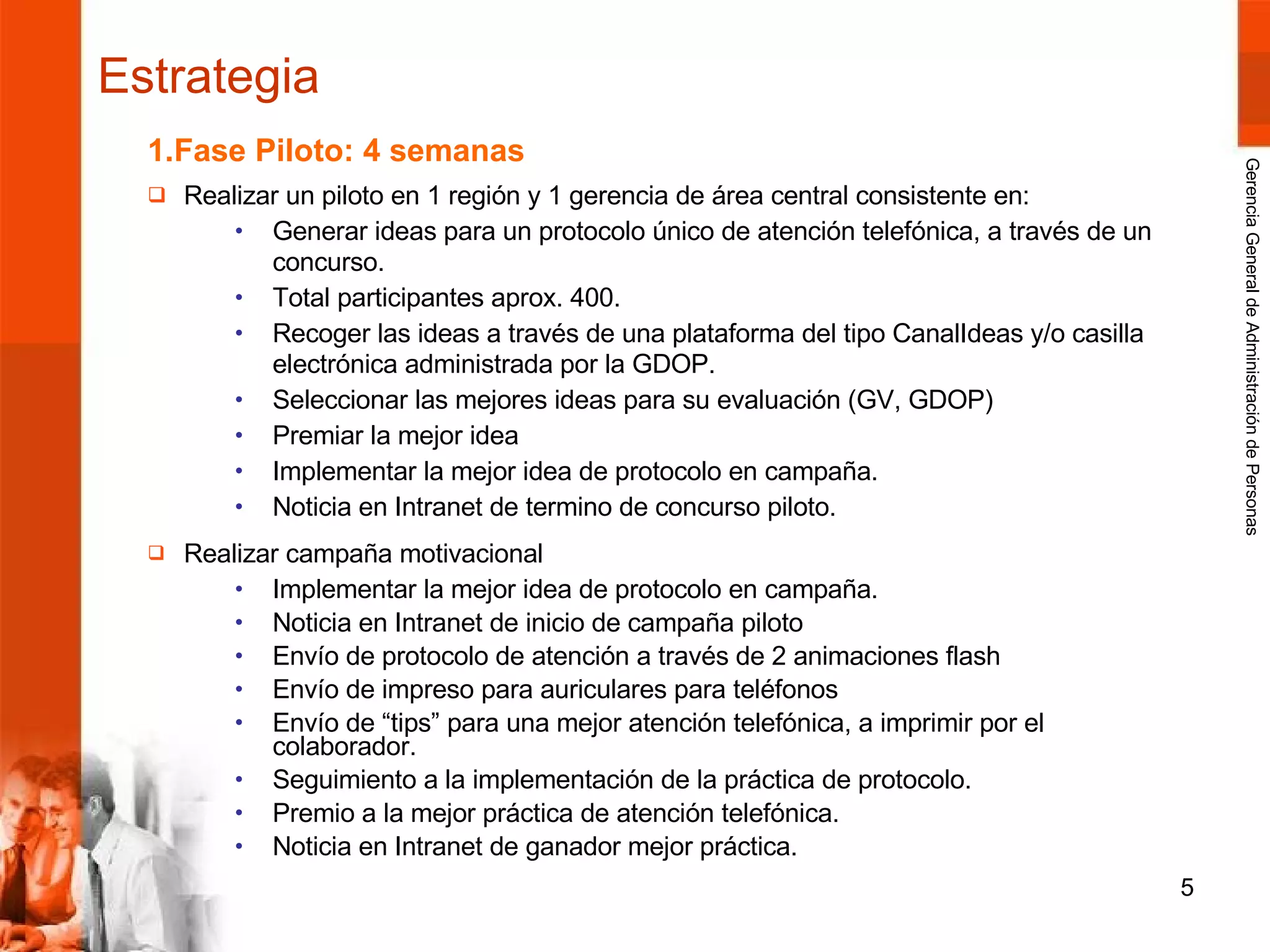 Plan Protocolo Atención Telefónica En Áreas Centrales Def | PPT