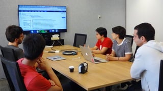 Photo of team interested and
engaged
 