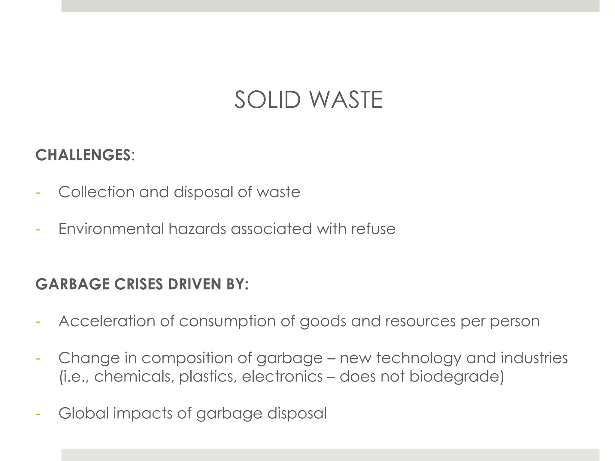 Sustainable Cities: Solid Waste Management | PPTX