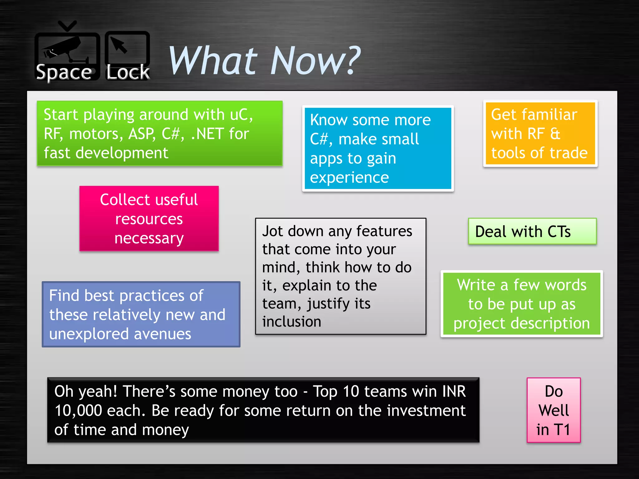 SpaceLock Meetup - Plan 25 Jan 09