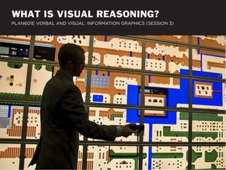 WHAT IS VISUAL REASONING?
PLAN601E VERBAL AND VISUAL: INFORMATION GRAPHICS (SESSION 3)
 