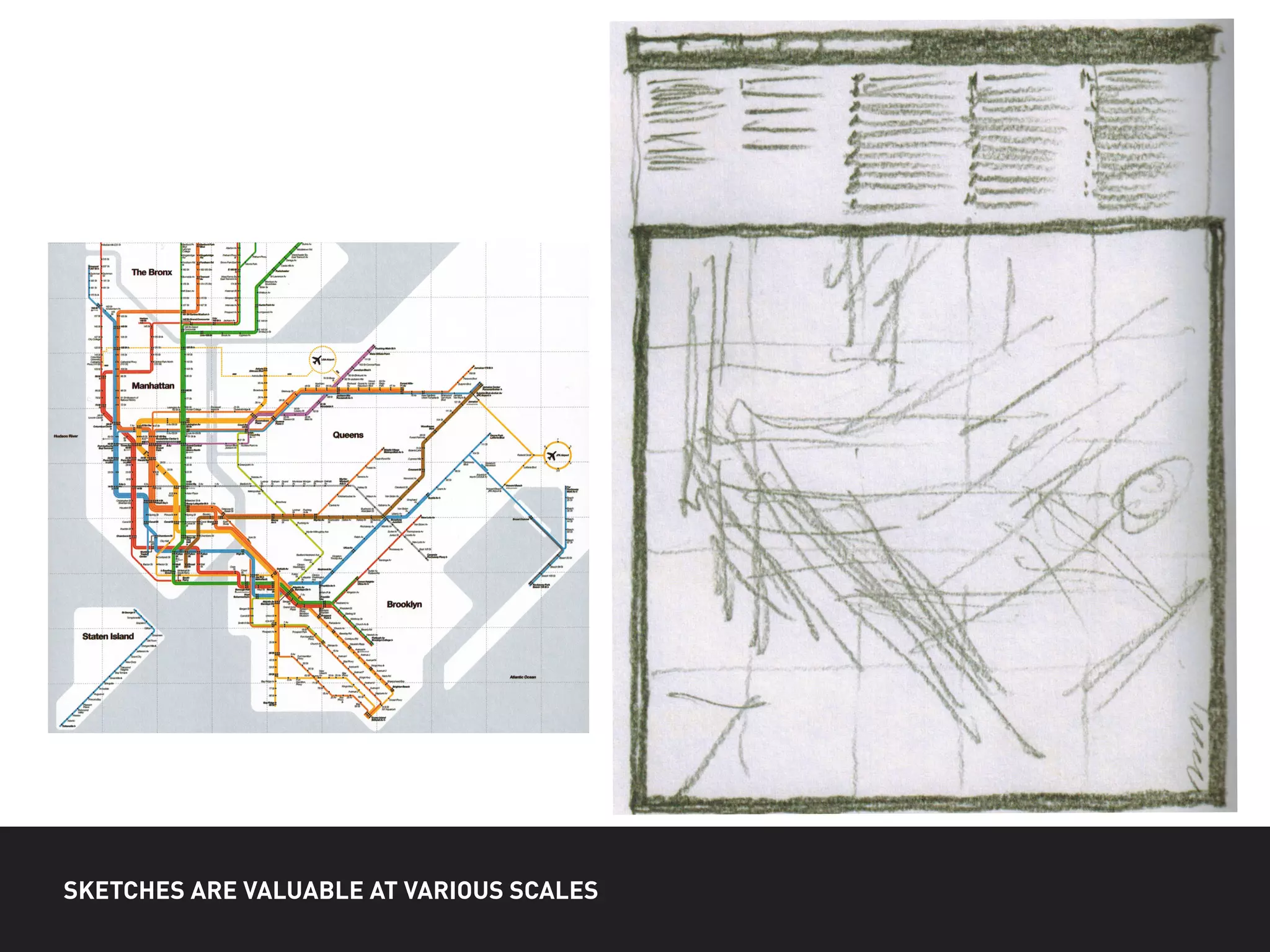 SKETCHES ARE VALUABLE AT VARIOUS SCALES
 