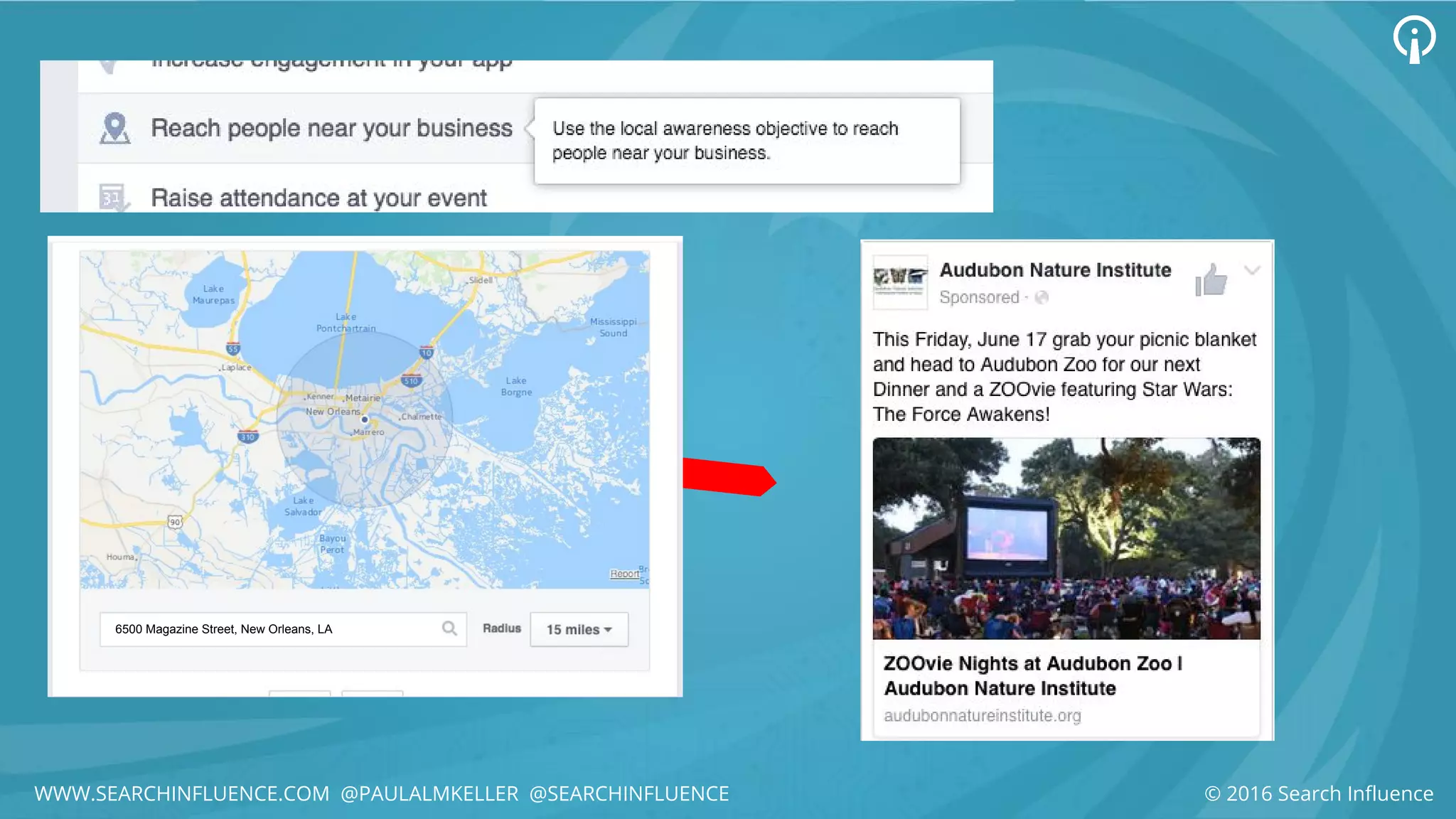 © 2016 Search Influence
6500 Magazine Street, New Orleans, LA
WWW.SEARCHINFLUENCE.COM @PAULALMKELLER @SEARCHINFLUENCE
 