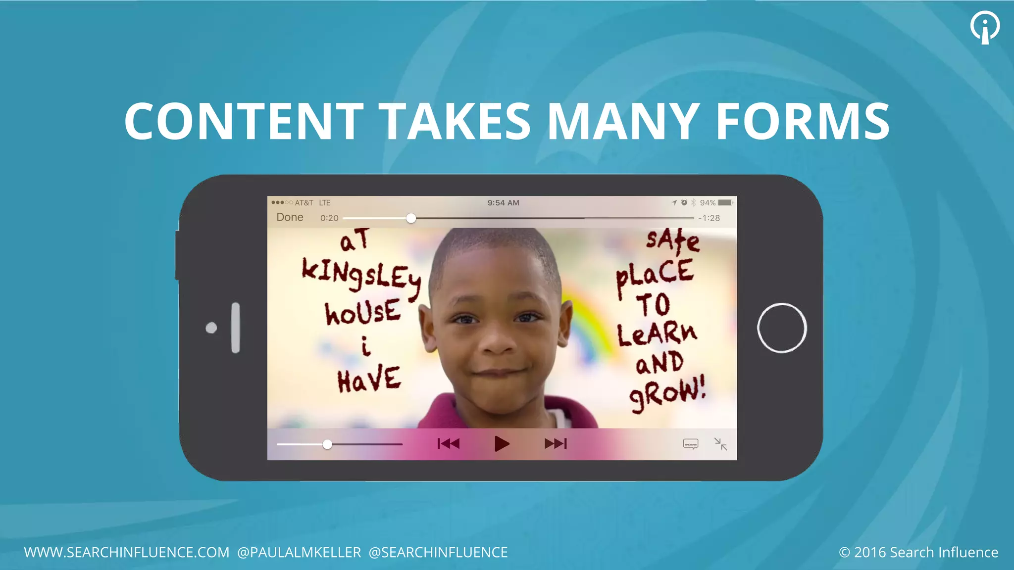 CONTENT TAKES MANY FORMS
© 2016 Search InfluenceWWW.SEARCHINFLUENCE.COM @PAULALMKELLER @SEARCHINFLUENCE
 