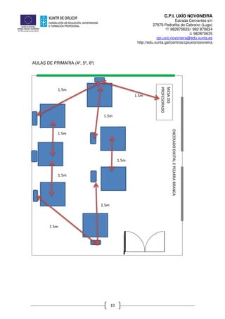 C.P.I. UXÍO NOVONEIRA
Estrada Cervantes s/n
27670 Pedrafita do Cebreiro (Lugo)
℡ 982870633// 982 870634
982870635
cpi.uxio.novoneira@edu.xunta.es
http://edu.xunta.gal/centros/cpiuxionovoneira
10
AULAS DE PRIMARIA (4º, 5º, 6º)
ENCERADODIXITALEPIZARRABRANCA
MESADO
PROFESORADO
1,5m
1,5m
1,5m
1,5m
1,5m
1,5m
1,5m
1,5m
 