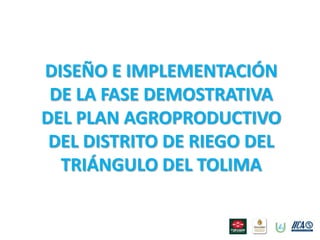 DISEÑO E IMPLEMENTACIÓN DE LA FASE DEMOSTRATIVA DEL PLAN AGROPRODUCTIVO DEL DISTRITO DE RIEGO DEL TRIÁNGULO DEL TOLIMA 