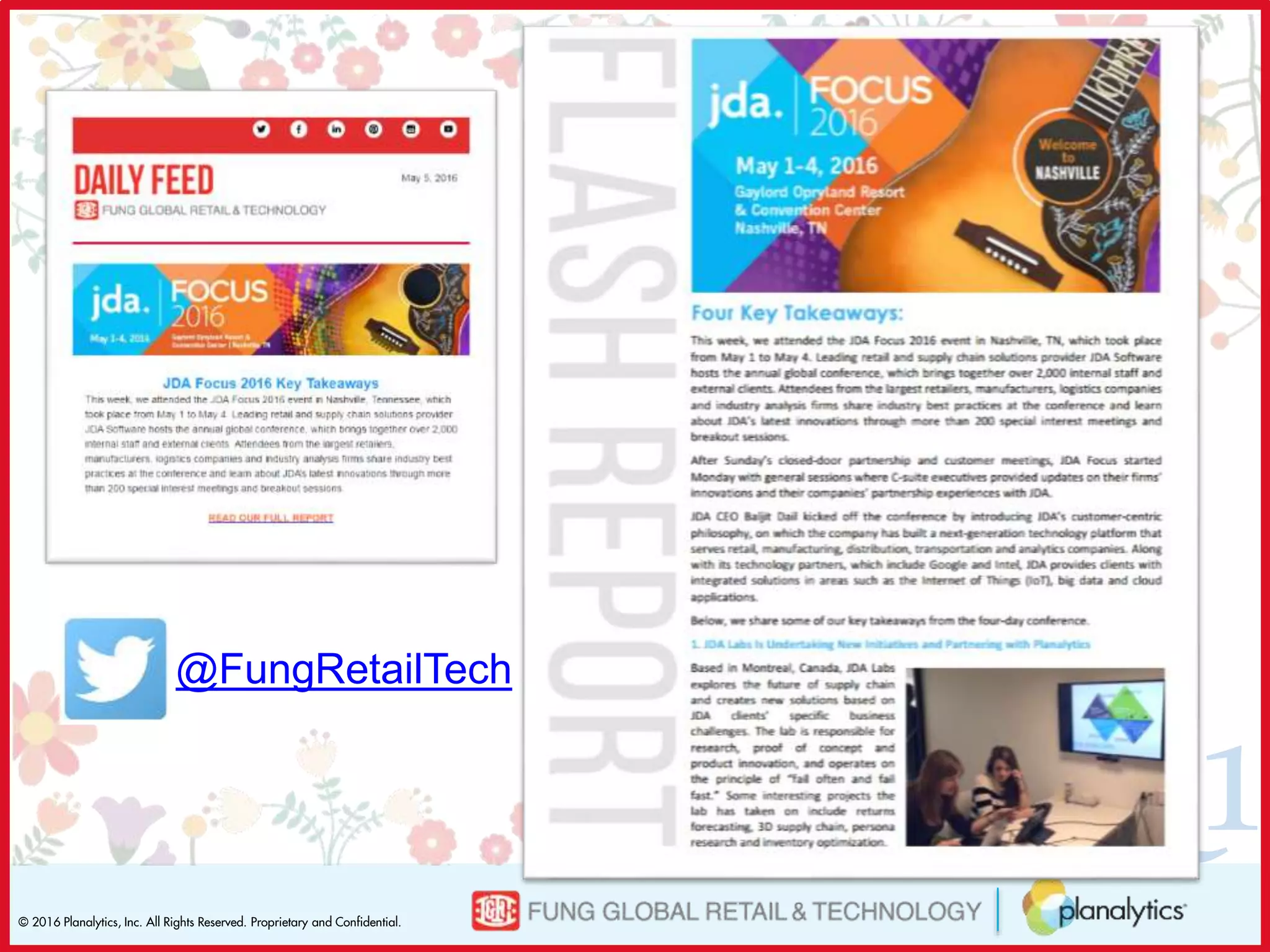 © 2016 Planalytics, Inc. All Rights Reserved. Proprietary and Confidential.
Q1
@FungRetailTech
 