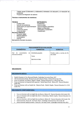 Plan analítico grammar vi