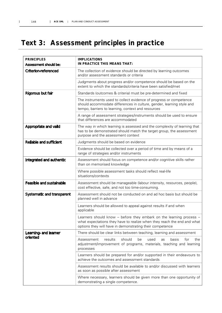 Plan and conduct assessment