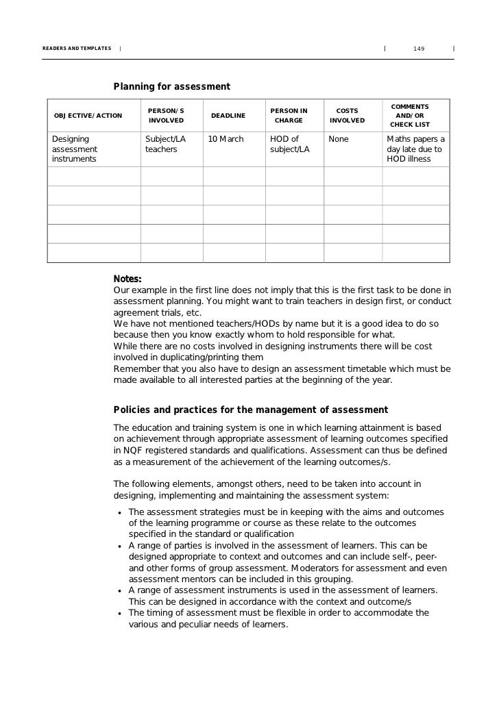 Plan and conduct assessment