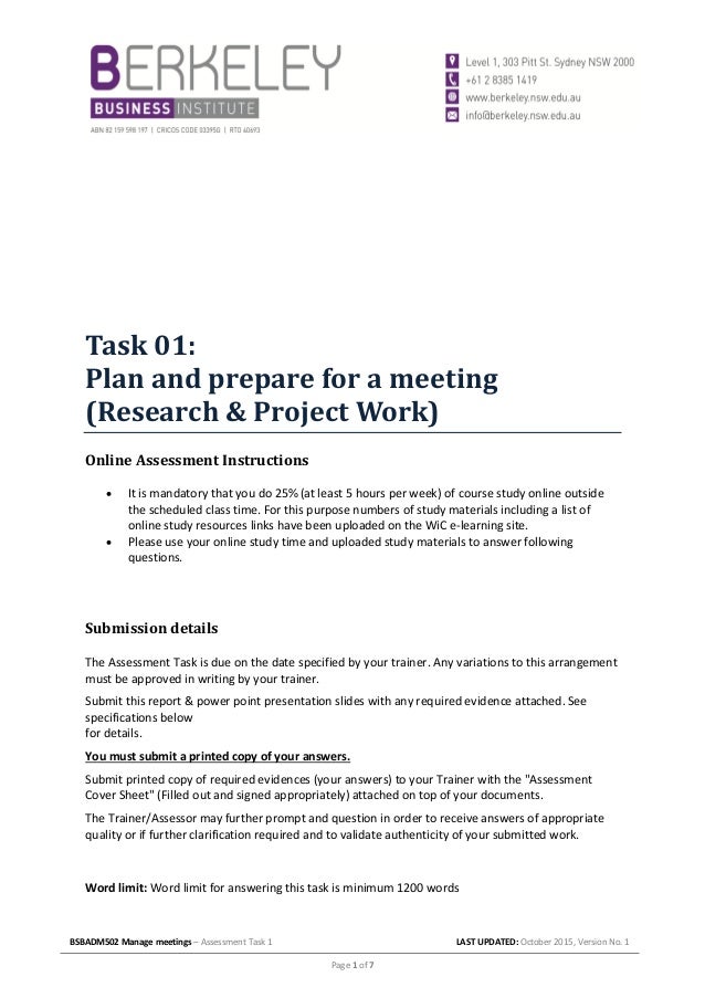 Plan And Prepare For A Meeting