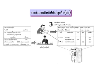 การส่งมอบสินค้าให้แก่ลูกค้า (ต่อ)
 