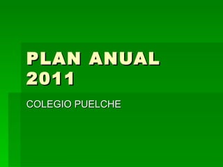 PLAN ANUAL 2011 COLEGIO PUELCHE 