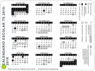 Plan Anual de Trabajo 2015-2016. Subdirección Académica
49
CALENDARIOESCOLARTS2015-
2016
 